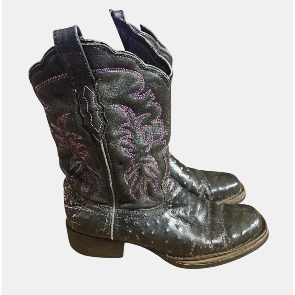 Double H Womens Embroidered Exotic Ostrich Leather Western Boots 9 M‎ DH3313